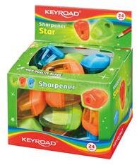 Keyroad Hegyező 1 lyukú tartályos 24 db/display Starfish vegyes színek (KEYROAD_38394) (KEYROAD_38394)