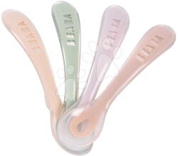 Beaba Set de 4 lingurițe de antrenament Second Age Silicone Spoons Cotton Candy Sorbet Mystic Green Lilac Beaba din silicon, pentru mâncare separată; 4 bucăți, de la 8 luni (BE913629) Set pentru masa bebelusi