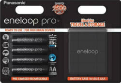 Panasonic Eneloop Pro 1.2V AA 2500mAh akku 4db + elemtartó (BK-3HCDEC4BE) (BK-3HCDEC4BE) - aqua