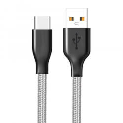 Cellect USB-A - Type-C szövetborítású adatkábel 1m szürke-fekete (MDCU-TEXT-TYPEC-GY) (MDCU-TEXT-TYPEC-GY)