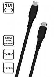 Cellect Extra puha szilikon adat és töltőkábel, Fekete (MDCU-SIL-TYPEC-BK) (MDCU-SIL-TYPEC-BK)