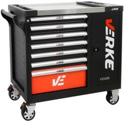 VERKE Szerszámos szekrény, Verke V33109, 7 fiók, 306 darab, kerekekkel