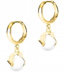  Arany Denevér Fülbevaló Denevérek Fehér Gyöngyök Gyöngy 925 EZÜST