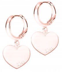  Aranyozott fülbevaló szívvel, ezüst horgokkal, 925 ezüst