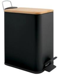 spirella pedálos szemetes ERIK matt fekete acél bambusz fedél 5 L 10.22585 (10.22585)