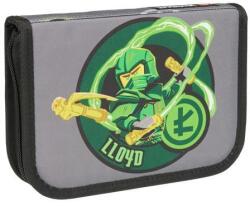 LEGO® Tolltartó, klapnis, cipzáras, töltött, LEGO Ninjago Elemental Master of Energy, szürke-mintás (tolltartĂł lego)