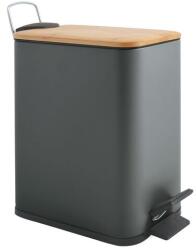 spirella pedálos szemetes ERIK sötétszürke acél bambusz fedél 5 L 10.22584 (10.22584)