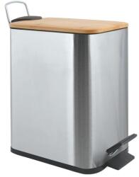 spirella pedálos szemetes ERIK kefélt rozsdamentes acél bambusz fedél 5 L 10.22582 (10.22582)