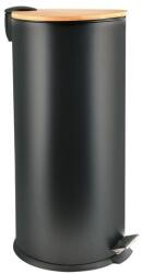 spirella pedálos szemetes ADONIS matt fekete acél bambusz fedél 30 L 10.21091 (10.21091)