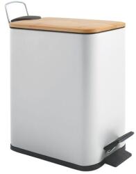 spirella pedálos szemetes ERIK fehér acél bambusz fedél 5 L 10.22581 (10.22581)