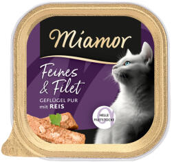 Miamor 32x100g Miamor Feines & Filet Szárnyas pure & rizs nedves macskatáp