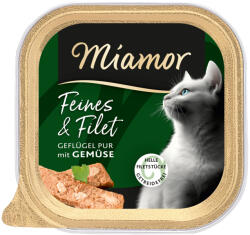 Miamor 32x100g Miamor Feines & Filet Szárnyas pure & zöldség nedves macskatáp