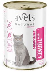 4Vets NATURAL 4Vets Cat Natural Simple Recipe with Turkey 12 x 400 g
