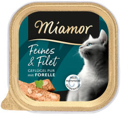 Miamor 32x100g Miamor Feines & Filet Szárnyas pure & pisztráng nedves macskatáp