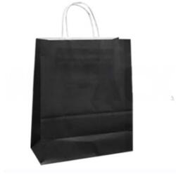 Bisbags Pungi din Hartie cu Manere, Negru, Interior Alb, 16 x 9 x 21 cm, 100 Bucati (BBG-PK559)
