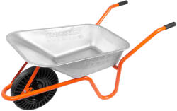 Strend Pro Premium Talicska, Strend Pro Premium Fortis D-1, ezüst/fekete, 100 l, defektmentes tömör Bantam kerék, horganyzott acél puttony, 160 kg teherbírás, PVC markolat, szétszerelve (TC2161218D)