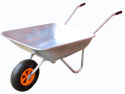 Strend Pro Talicska, Strend Pro Garden EcoLoad, ezüst, 65 l, felfújható kerék, horganyzott acél puttony, 80 kg teherbírás, PVC markolat (TC2161601)