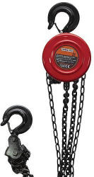 Strend Pro Láncos emelő, Strend Pro TRC9010, piros, kézi, 1000 kg teherbírás, lánchossz: 250 cm, csigasorral, kampókkal (TC112411)