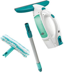 Leifheit Ablaktörlő készlet, Leifheit 51003, 28 cm lehúzó, 43 cm Click rúd, fehér-türkiz, akkumulátoros, elektromos vízszívó, mikroszálas ablakmoppal (TC117085) Ablaktisztító