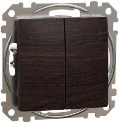 Schneider Electric SDD181108U kettős váltóérintkezős kapcsoló (106+6), wenge burkolattal, rugós bekötés, kerét nélkül, süllyesztett, 10A 250V IP20 (Sedna Design / Elements) (SDD170108U)