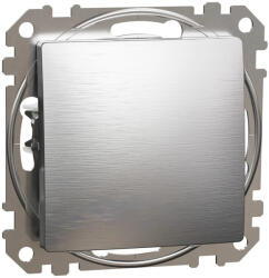 Schneider Electric SDD170111U egypólusú nyomó (N101), szálcsiszolt alumínium burkolattal, rugós bekötés, kerét nélkül, süllyesztett, 10A 250V IP20 (Sedna Design / Elements) (SDD170111U)