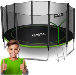 Neo-Sport Kerti trambulin 15ft/465cm külső hálóval és Neo-Sport létrával (NS-15Z231)