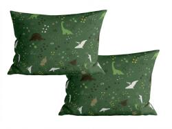 Szett 2 db díszpárnahuzat DINO STEPS 40x60 cm, sötétzöld