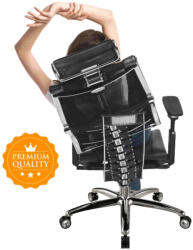 METTA Ergonomikus irodai szék YOGA 4D Triumph2, fekete, szélesebb ülés, napi 8+ órás ülés