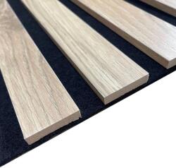  Lamella falpanel, natúr világos tölgy, fekete filc alappal, Róma, 100x280cm L-334