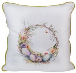 Lenjerii Deosebite Față pernă decorativă Paste 45x45cm, Coronita cu Oua F06 Fata de masa