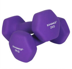 SONGMICS Neoprén Súlyzó Szett 2x2 kg Csúszásmentes Lila (EUZ-SYL64PL)