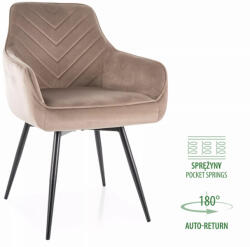 SIGNAL MEBLE Servio Velvet Forgó Bársony Étkezőszék Sötét Bézs (SIG-SERVIOVCCBE)