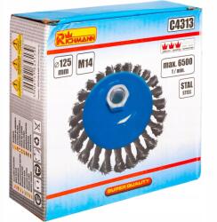 RICHMANN Csiszolókefe Kúpos 125 MM Torziós Huzal (C4313)
