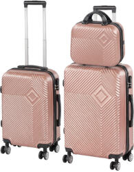 Leziter TraveLux Pro XVIII gurulós bőrönd szett rosegold (LTRPBS-XVIII-RG) - leziter