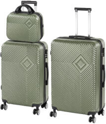 Leziter TraveLux Pro XX gurulós bőrönd szett olajzöld (LTRPBS-XX-OG) - leziter