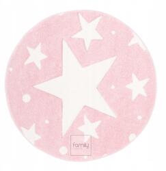 Family fabrics Kerek szőnyeg modern Csillagok 506 Rózsaszín Kerék Fi 100 (506100x100pink)