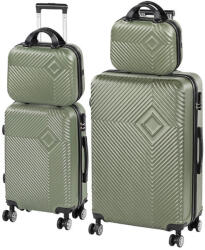 Leziter TraveLux Pro XXIII gurulós bőrönd szett olajzöld (LTRPBS-XXIII-OG) - leziter