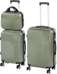 Leziter TraveLux Pro XVIII gurulós bőrönd szett olajzöld (LTRPBS-XVIII-OG) - leziter