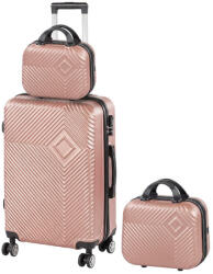 Leziter TraveLux Pro XIII gurulós bőrönd szett rosegold (LTRPBS-XIII-RG) - leziter