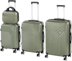 Leziter TraveLux Pro XXIV gurulós bőrönd szett olajzöld (LTRPBS-XXIV-OG) - leziter