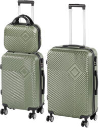 Leziter TraveLux Pro XV gurulós bőrönd szett olajzöld (LTRPBS-XV-OG) - leziter