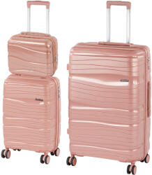 Leziter TraveLux Voyager IX gurulós bőrönd szett rosegold (LTRVBS-IX-RG) - leziter