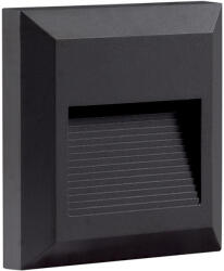 OPTONICA LED lépcsőlámpa, négyzet alakú, fekete, 2W, 4200K, természetes fehér, 80 lm, IP65, Optonica, 7510 (7510)