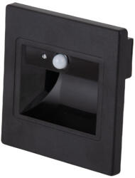 OPTONICA LED lépcsővilágítás négyzet alakú 1w 3000k IP20 fekete + szenzor, meleg fehér, 80 lm, Optonica, 7555 (7555)
