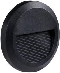 OPTONICA LED lépcsőlámpa kerek, fekete, 2W, 4200K, természetes fehér, 80 lm, IP65, Optonica, 7504 (7504)