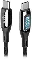 SBS - USB-C / USB-C Cablu cu LCD & PowerDelivery 100W (1m), negru
