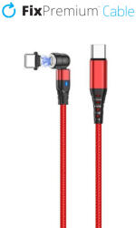 FixPremium - USB-C / USB-C Cablu Magnetic (1m), roșu