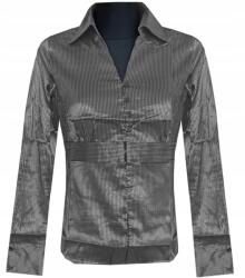  Női Blúz Ing Hosszú Ujjú Póló Csíkos Szürke 38 M MODELL: 1126B (MODEL:1126B)