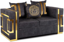  PALLAZO 2S kétszemélyes kanapé, fekete/arany (ME-ME-PALLAZO2S-CZ-ZL-V-SOF)