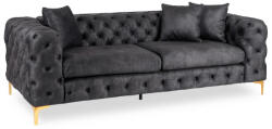  SORRENTO 3S háromszemélyes kanapé, fekete bársony (ME-ME-SORRENTO3S-CZ-V-SOF)